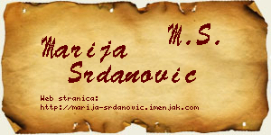 Marija Srdanović vizit kartica